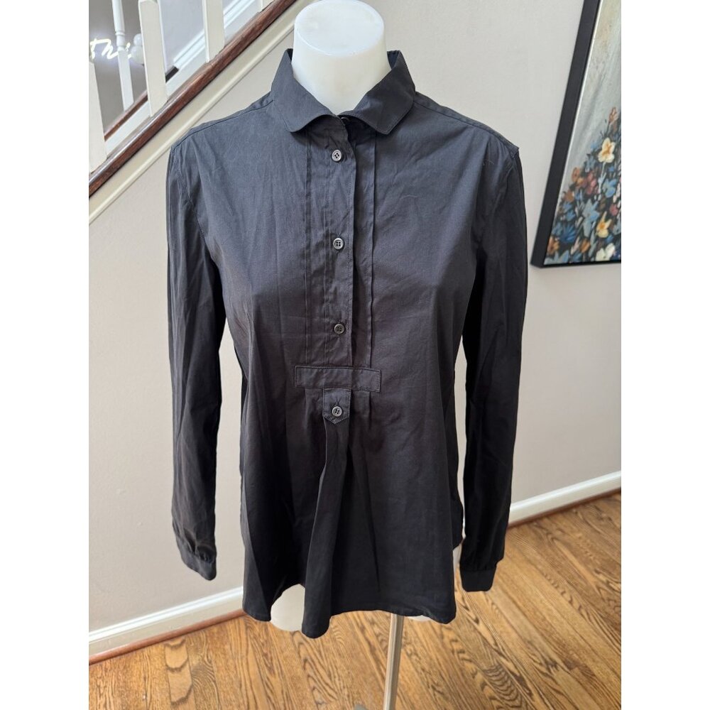 Prada Stretch Cotton Button Down Collared Long Sl… - image 1